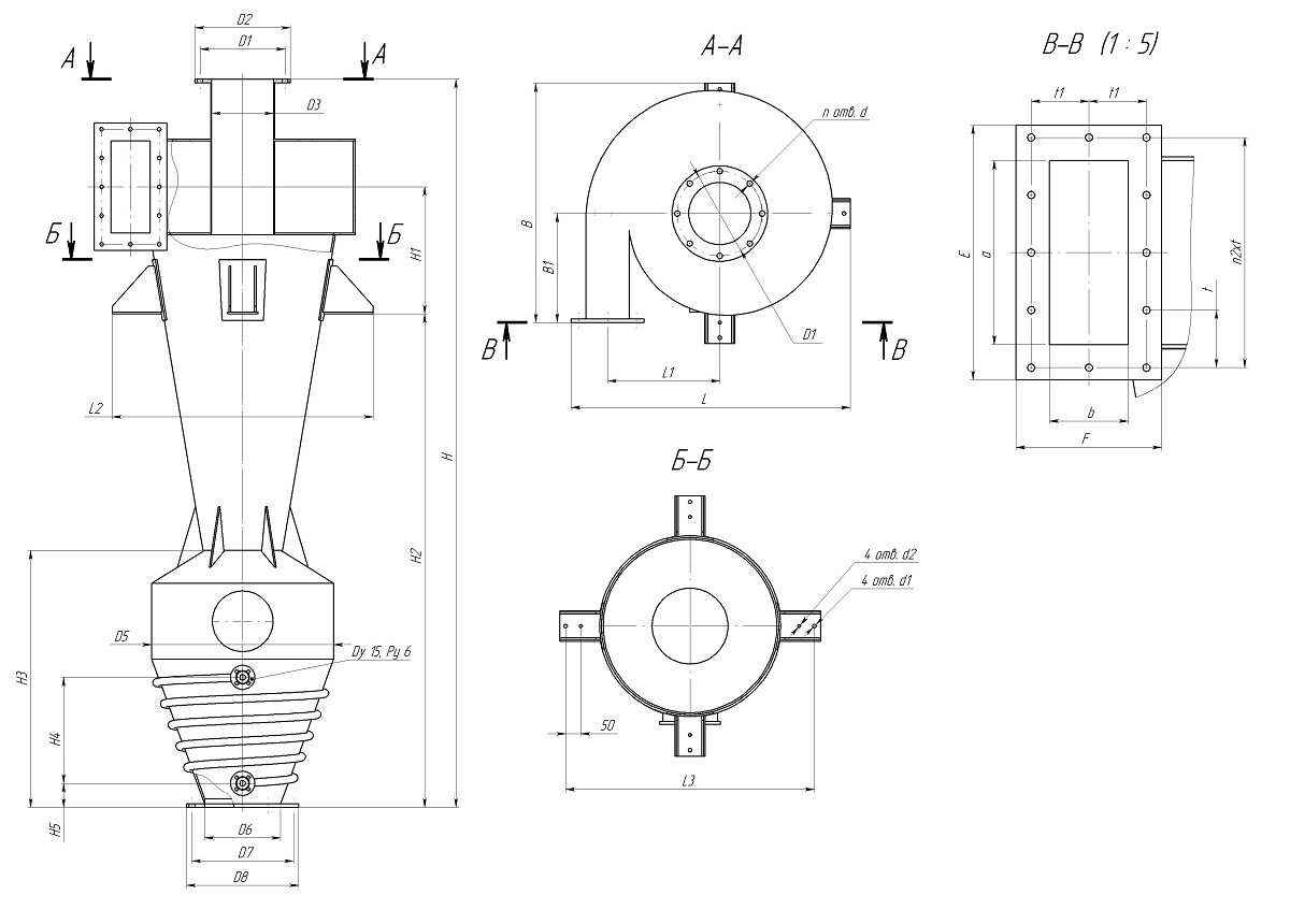 чертеж циклона СК-ЦН-34 в Воркуте